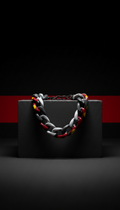 Chunky metallic graffiti-inspired chain necklace