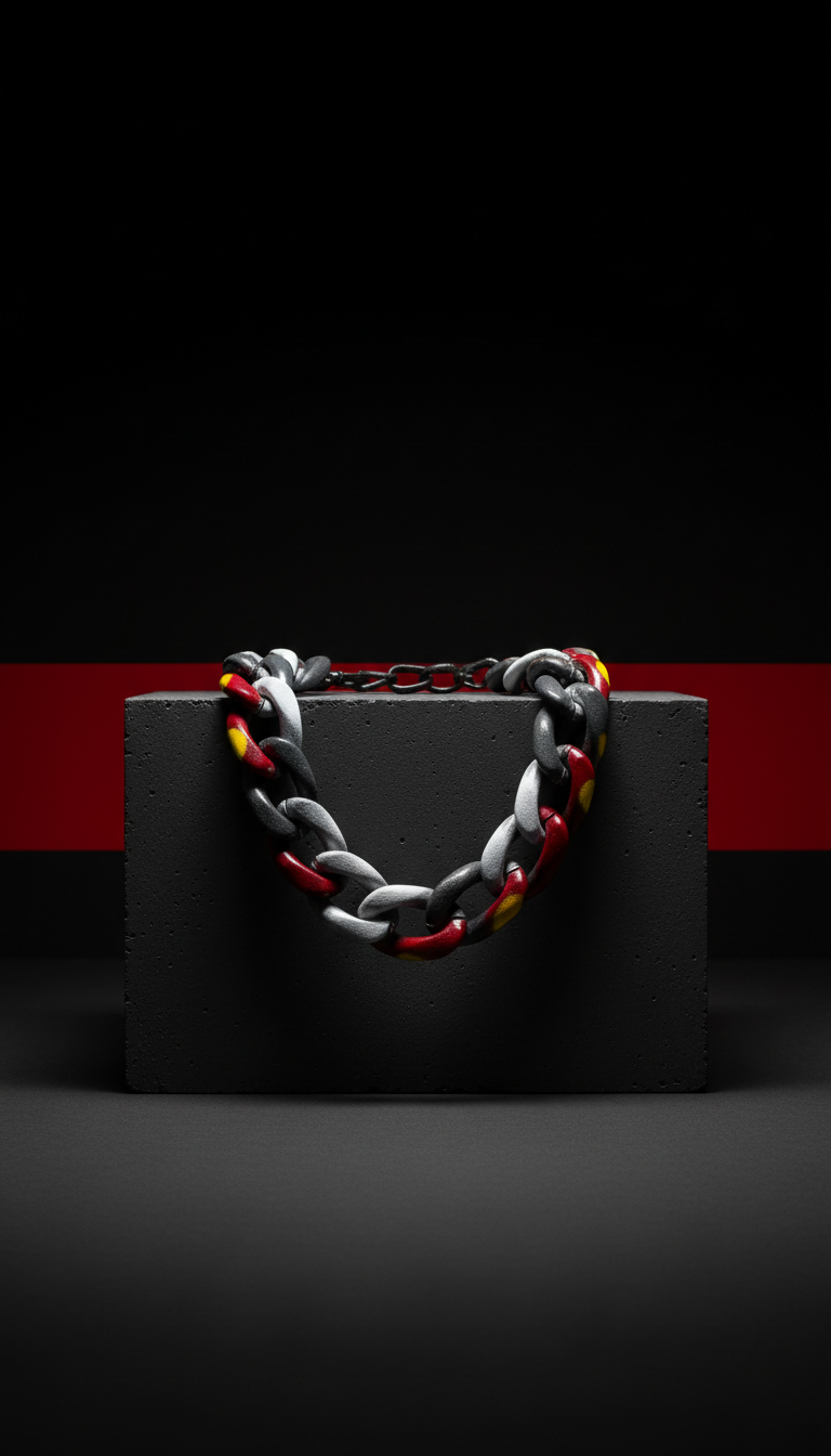 Chunky metallic graffiti-inspired chain necklace